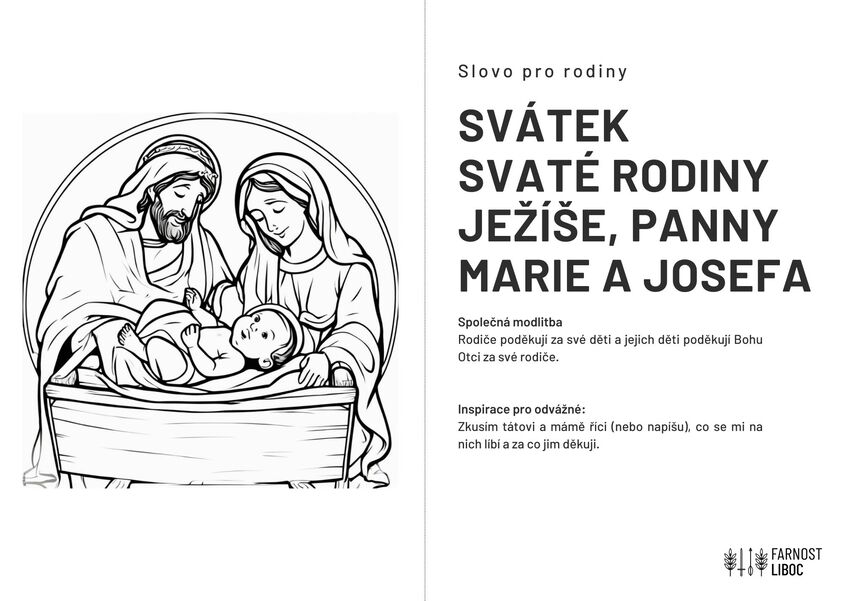 Svátek Svaté rodiny Ježíše Panny Marie a Josefa 2023